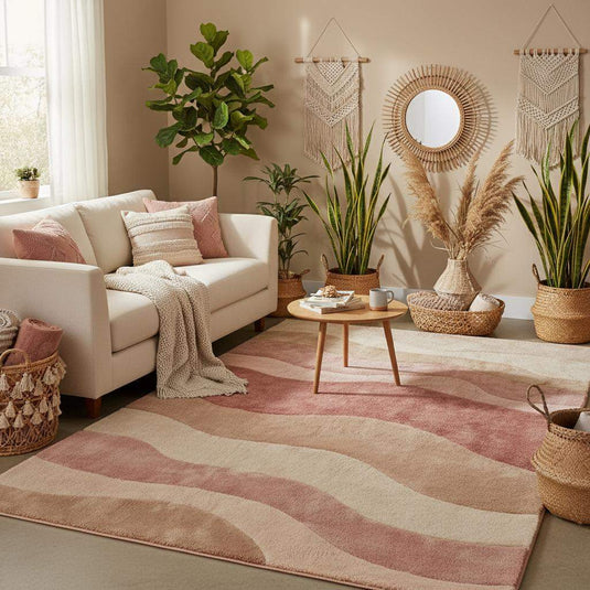 Translation missing: es.Modern Wave Pattern Pastel Area Rug Wavy Stripes Living Room Carpet
