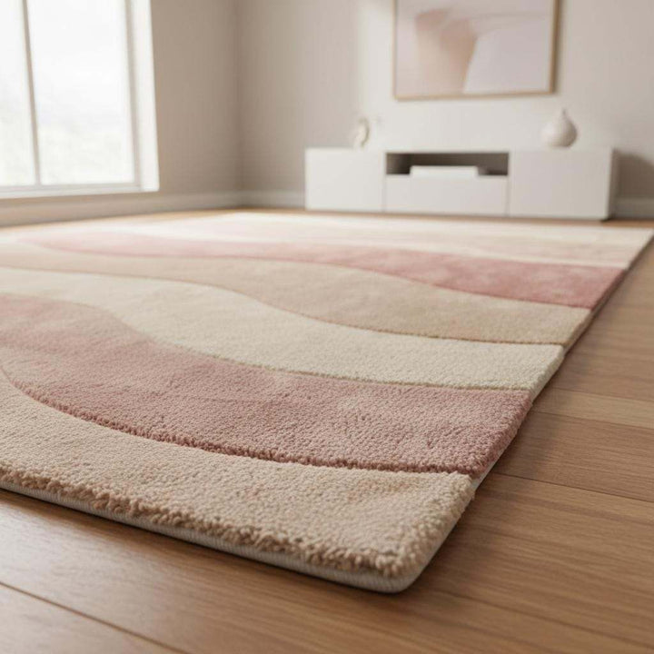Translation missing: es.Modern Wave Pattern Pastel Area Rug Wavy Stripes Living Room Carpet