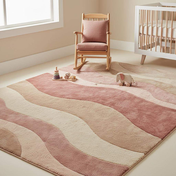 Translation missing: es.Modern Wave Pattern Pastel Area Rug Wavy Stripes Living Room Carpet