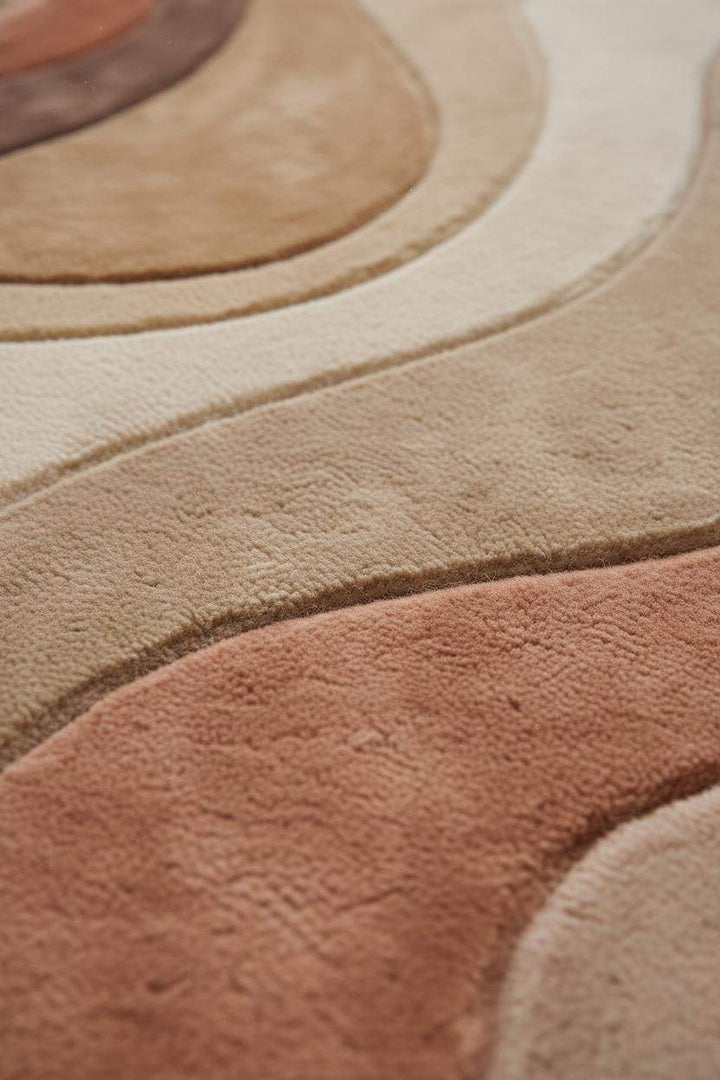 Translation missing: en.Modern Wavy Tufted Area Rug – Warm Earth Tone Abstract Minimalist Carpet