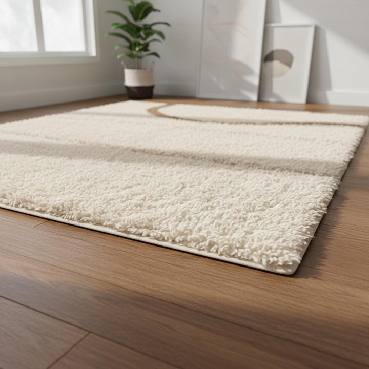Translation missing: es.Moroccan Shag Rug – Cream High Pile, Wavy Berber Design
