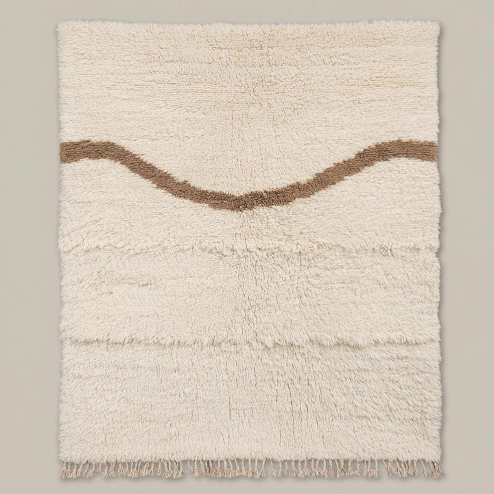 Translation missing: es.Moroccan Shag Rug – Cream High Pile, Wavy Berber Design