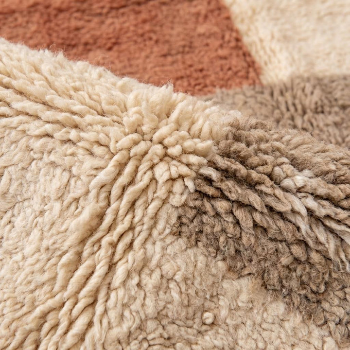 Translation missing: es.Moroccan Style Geometric Rug – Ivory Terracotta Abstract Boho Rug, Neutral Desert Modern Decor