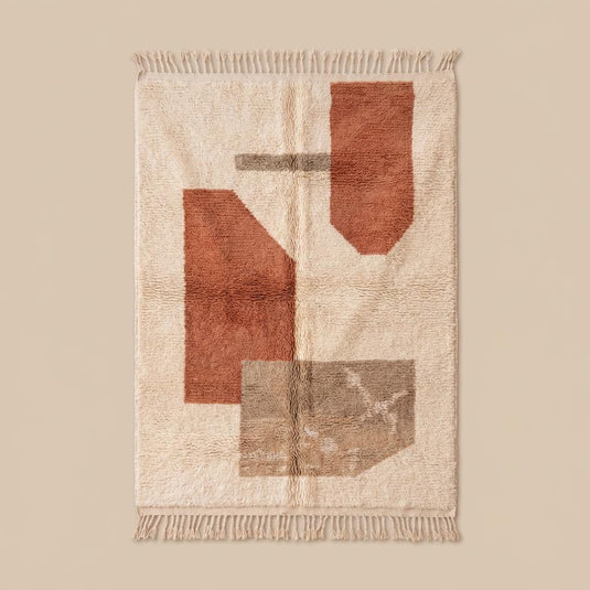 Translation missing: es.Plush textured boho rug with modern desert color palette