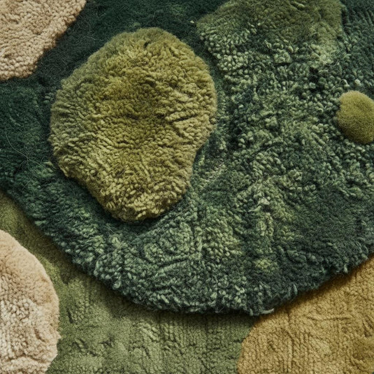 Translation missing: en.Moss Green Rug, Abstract Hand Tufted Area Rug, Modern Organic Plush Rug for Living Room, Nature Inspired Home Decor