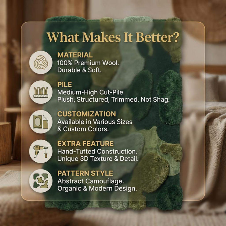 Translation missing: en.Moss Rug Hand Tufted Green Abstract Area Rug