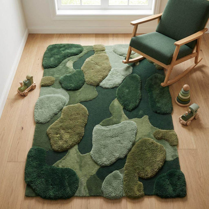 Translation missing: en.Moss Rug Hand Tufted Green Abstract Area Rug