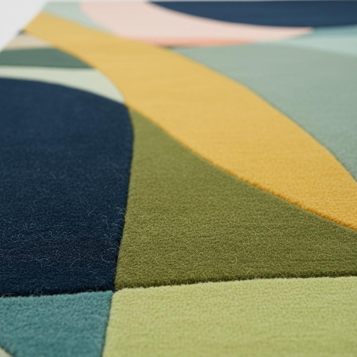Translation missing: es.Multicolor Abstract Geometric Area Rug Rectangular Modern Retro Style 9x12 Rug Teppich