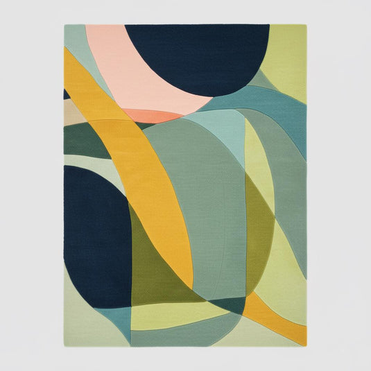 Translation missing: es.Multicolor Abstract Geometric Area Rug Rectangular Modern Retro Style 9x12 Rug Teppich