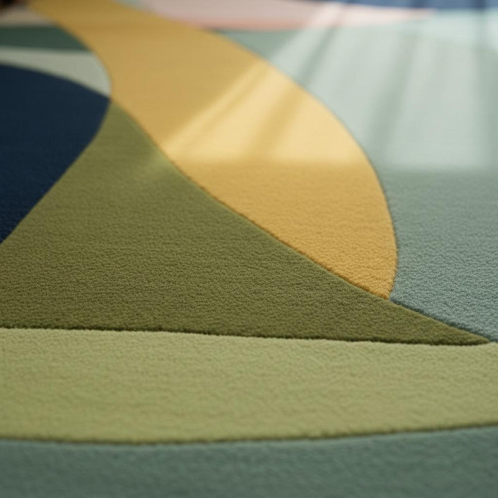 Translation missing: es.Multicolor Abstract Geometric Area Rug Rectangular Modern Retro Style 9x12 Rug Teppich