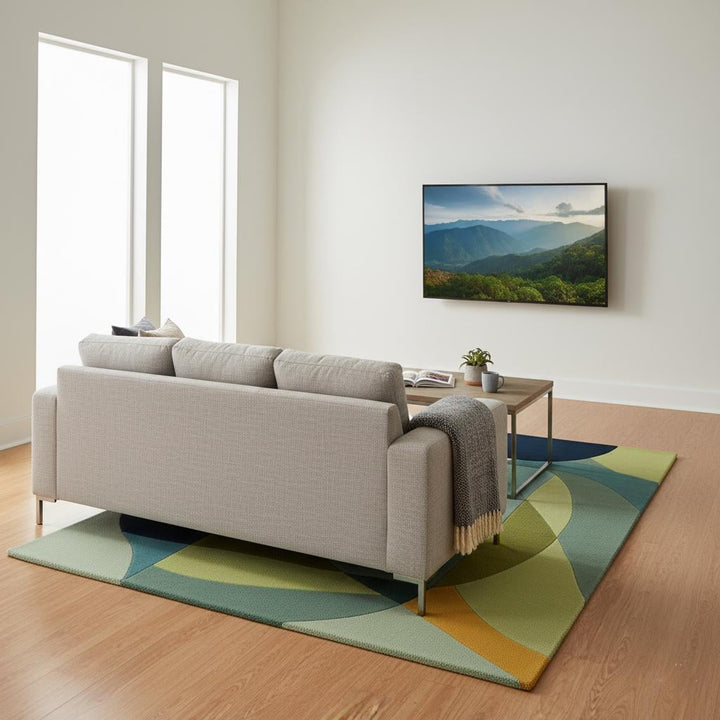 Translation missing: es.Multicolor Abstract Geometric Area Rug Rectangular Modern Retro Style 9x12 Rug Teppich
