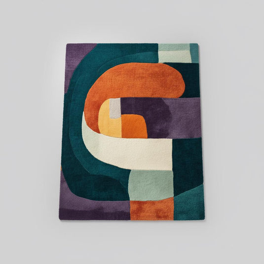 Translation missing: es.Multicolor Abstract Geometric Area Rug Rectangular Modern Retro Style Teppich