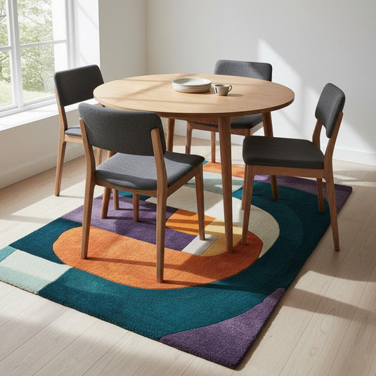 Translation missing: es.Multicolor Abstract Geometric Area Rug Rectangular Modern Retro Style Teppich