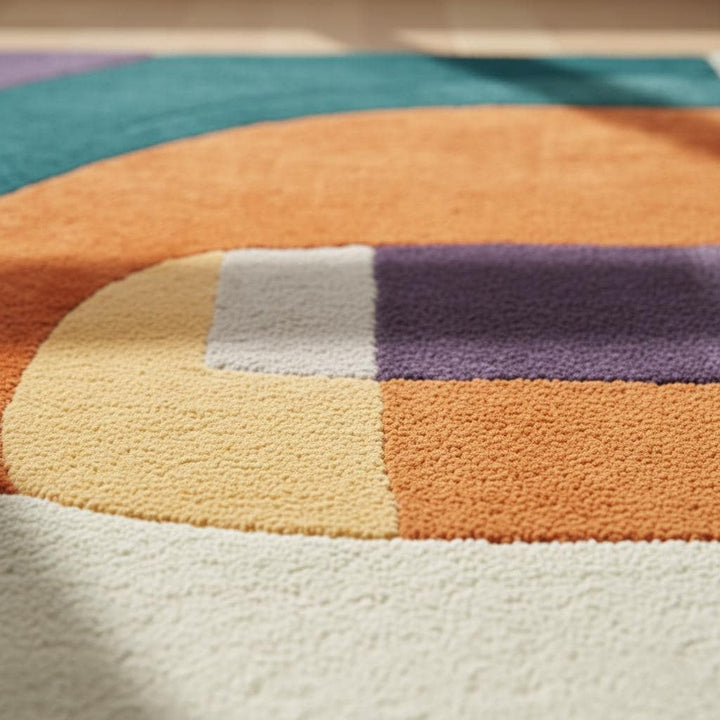 Translation missing: es.Multicolor Abstract Geometric Area Rug Rectangular Modern Retro Style Teppich