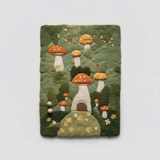 Translation missing: en.Mushroom Forest Rug: Tufted Cottagecore Nursery Decor Teppich