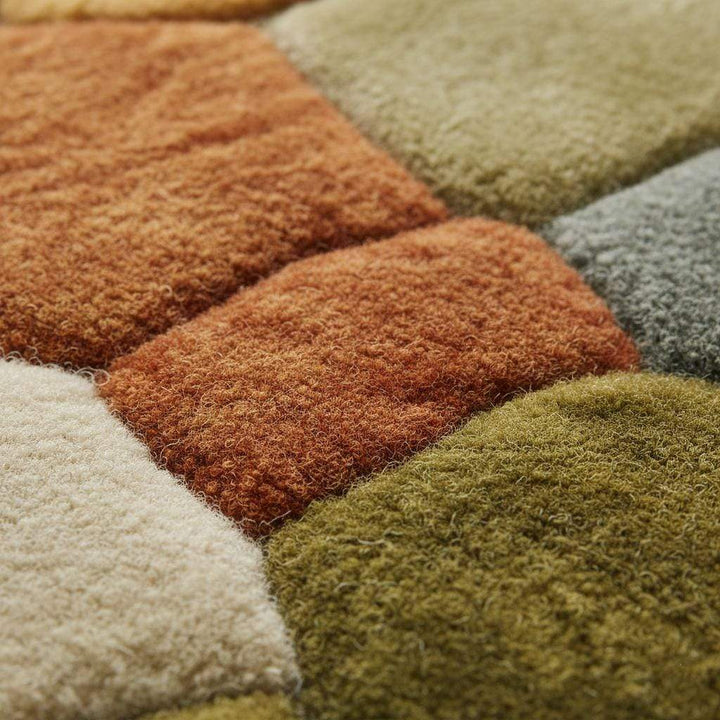 Translation missing: en.Nature Pebble Moss Rugs | 3D Stone Rug Carpet | Green Earth Tone Teppich | Hand Tufted Boho Rugs | Custom Abstract Rug | Bedroom Rugs Modern
