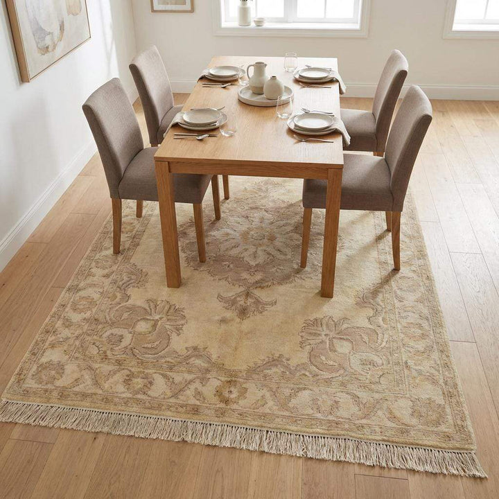 Translation missing: es.Neutral Oushak Hand Knotted Wool Rug for Living Room &amp; Bedroom Decor