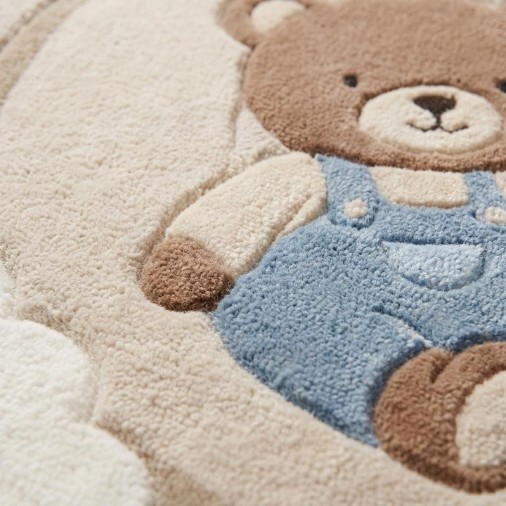 Translation missing: es.Nursery Hand Tufted Wool Rug Teddy Bear Moon Rainbow Kids Room Decor Soft Plush Area Rug __etsy:7984996534