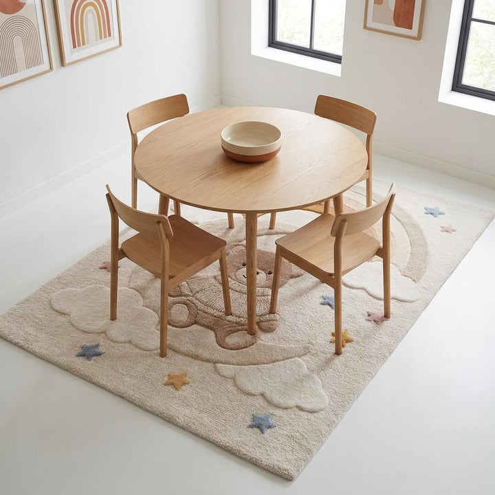 Translation missing: es.Nursery Wool Tufted Rug – Teddy Bear Rainbow Design for Baby Room Decor __etsy:7988506808