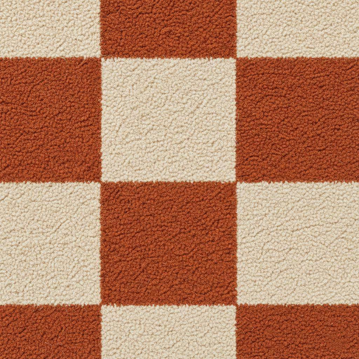 Translation missing: es.Orange Checkerboard Rug – Tufted Mid Century Modern Area Carpet