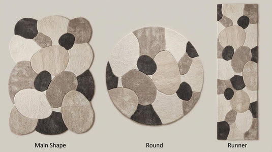 Translation missing: es.Freeform handmade rug available in rectangle, round, and runner hallway styles for modern Scandinavian interiors __etsy:8026368038