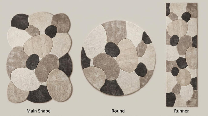 Translation missing: es.Freeform handmade rug available in rectangle, round, and runner hallway styles for modern Scandinavian interiors __etsy:8026368038
