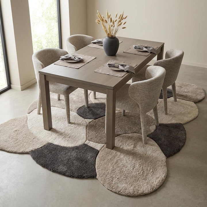 Translation missing: es.Luxury inspired handmade abstract rug with artistic curved shapes and plush wool surface for cozy interiors __etsy:8026368166
