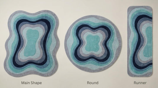 Translation missing: es.Organic shaped rug available in rectangle, round, and runner hallway styles for modern home interiors and custom spaces __etsy:8006148364