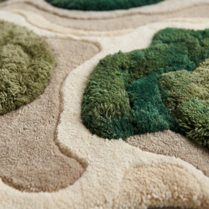 Translation missing: es.Organic Moss Rug Hand Tufted Wool Area Rug, Sculpted Abstract Rug for Living Room Decor __etsy:8054046401