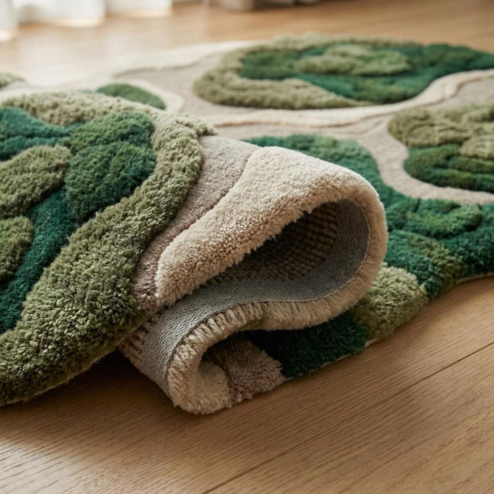 Translation missing: es.Organic Moss Rug Hand Tufted Wool Area Rug, Sculpted Abstract Rug for Living Room Decor __etsy:8054046405