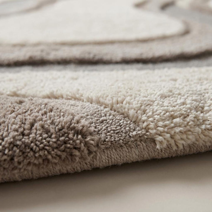 Translation missing: es.Organic Shape Hand Tufted Wool Rug, Modern Abstract Neutral Area Rug for Living Room Bedroom Decor __etsy:8078299447