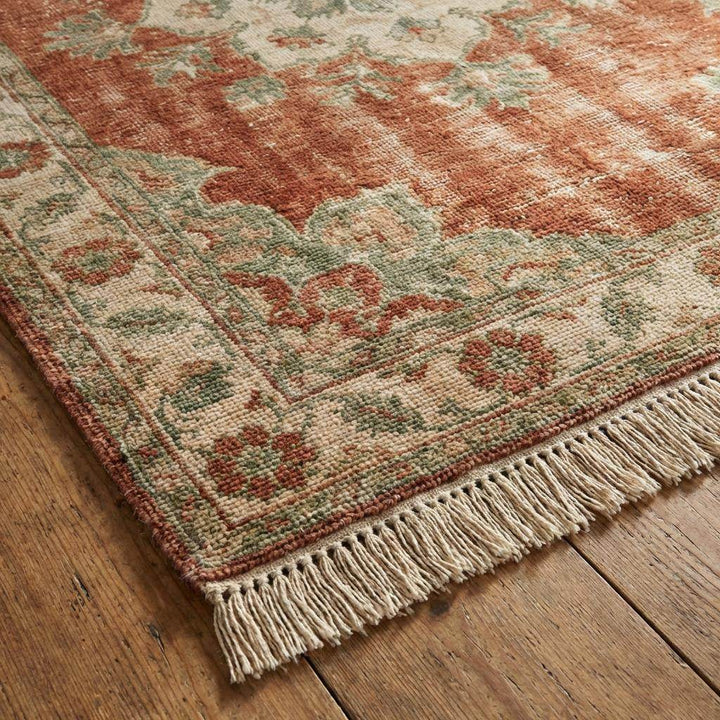 Translation missing: en.Oushak Hand Knotted Wool Rug, Floral Medallion Area Carpet