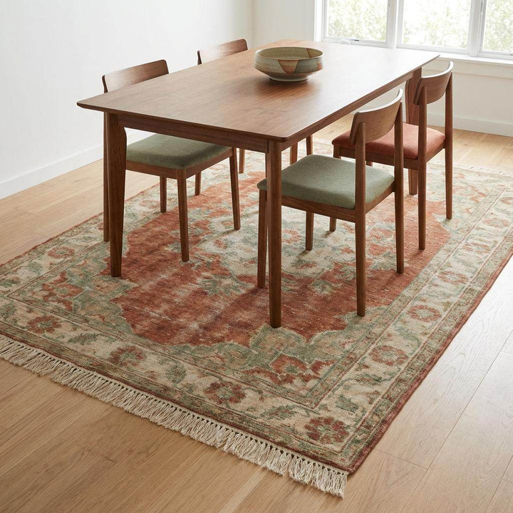 Translation missing: en.Oushak Hand Knotted Wool Rug, Floral Medallion Area Carpet