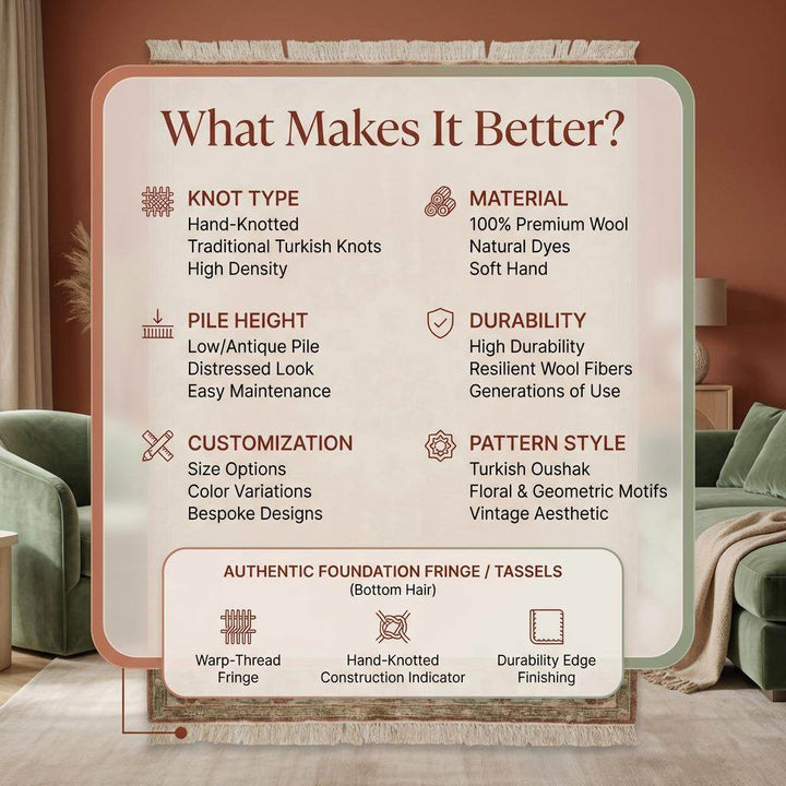 Translation missing: en.Oushak Hand Knotted Wool Rug, Floral Medallion Area Carpet