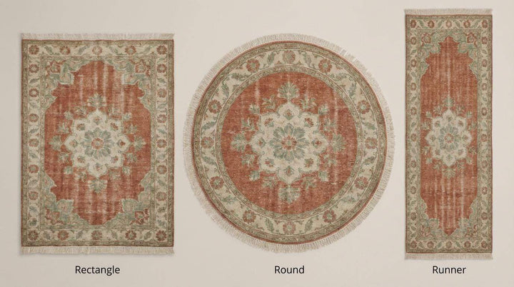 Translation missing: en.Oushak Hand Knotted Wool Rug, Floral Medallion Area Carpet