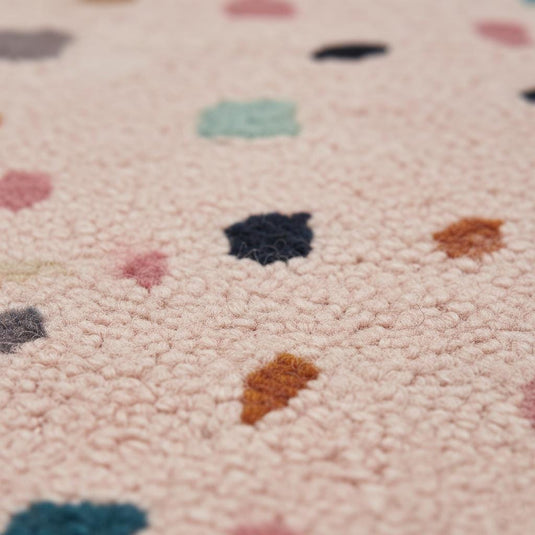 Translation missing: es.Pastel Confetti Shag Area Rug – Soft Blush Base with Multi-Color Dots for Dining, Living Room &amp; Kids Space Teppich