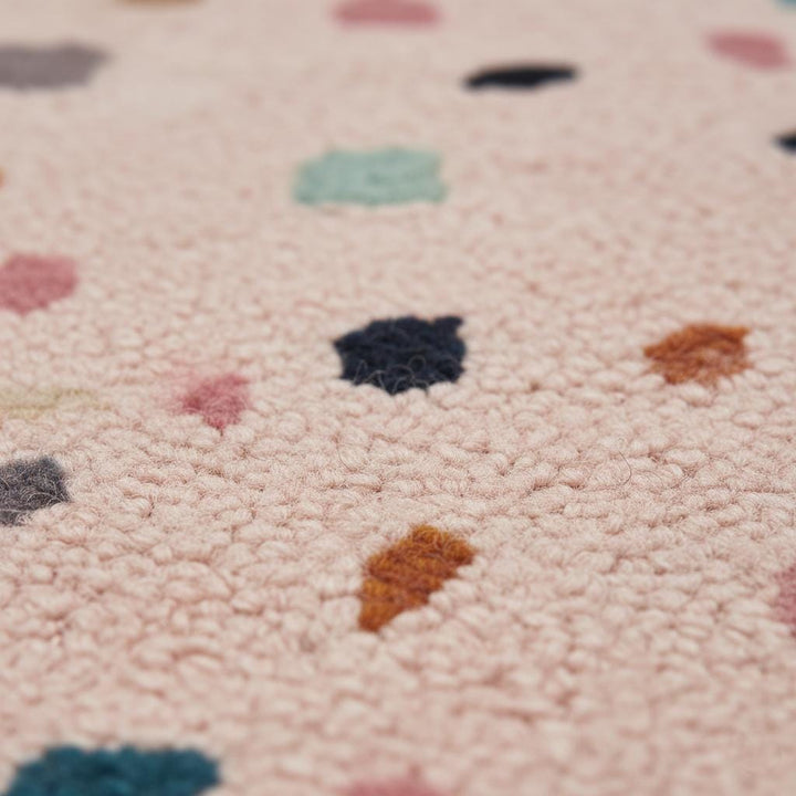 Translation missing: es.Pastel Confetti Shag Area Rug – Soft Blush Base with Multi-Color Dots for Dining, Living Room &amp; Kids Space Teppich