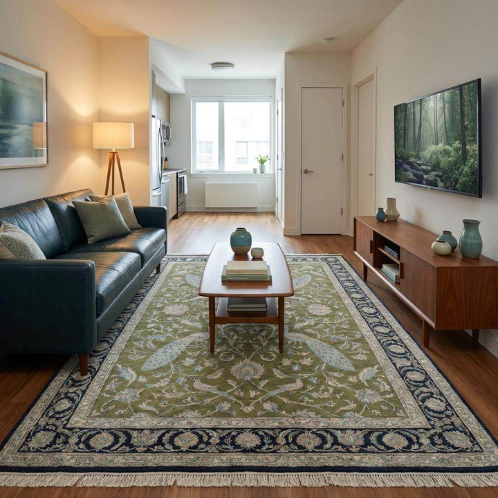 Translation missing: en.Rectangular Persian style wool area rug for living room décor