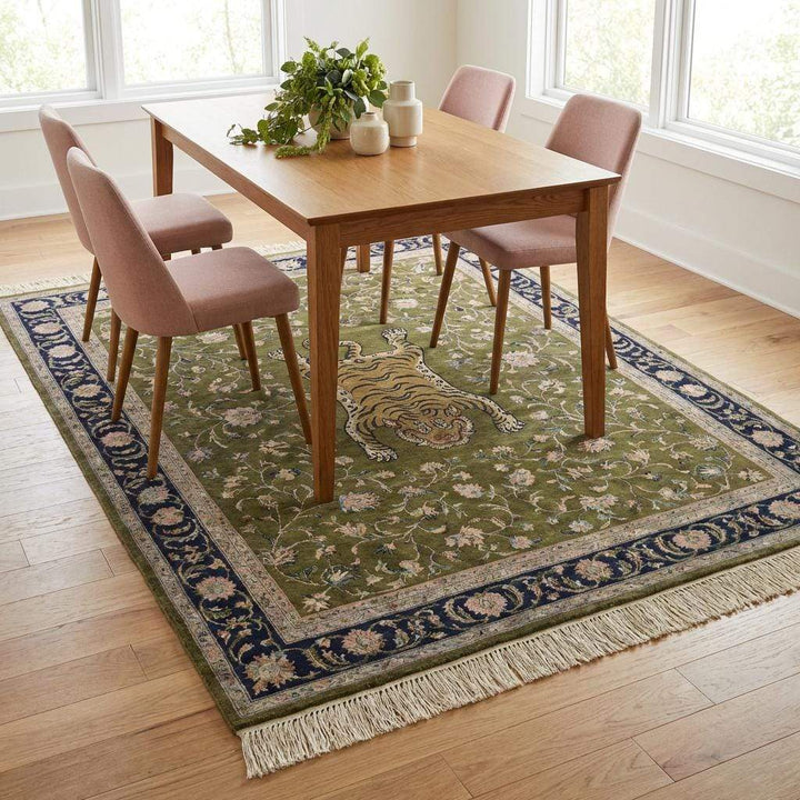 Translation missing: en.Persian Tiger Floral Hand Knotted Wool Area Rug