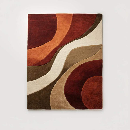 Translation missing: en.Retro 70s Geometric Wave Rug: Mid-Century Modern Accent Rug