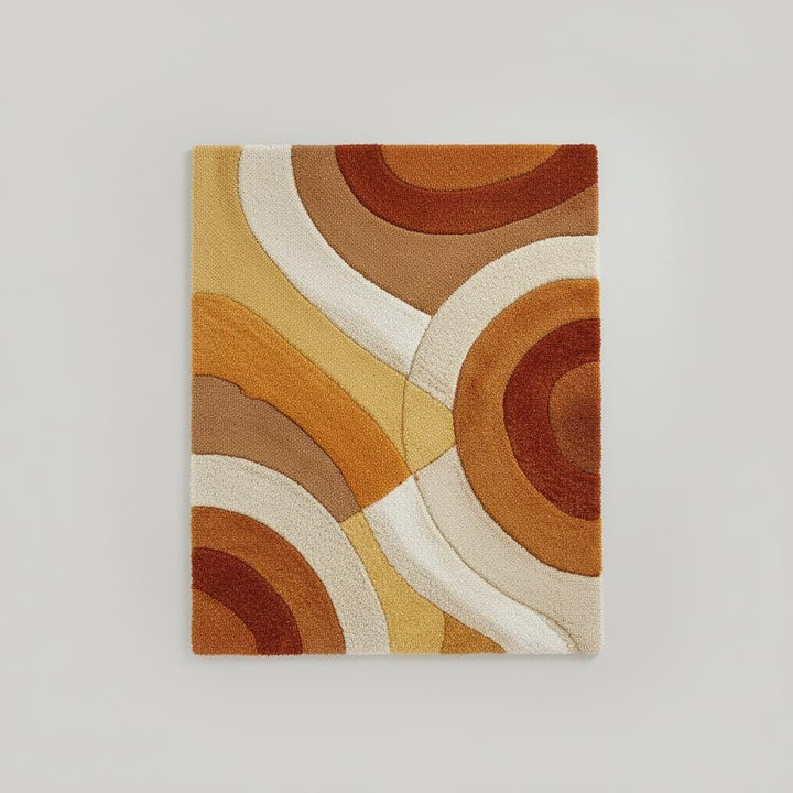 Translation missing: es.Retro Tufted Area Rug | Mid Century Modern Abstract Carpet | Warm Boho Accent Rug for Living Room | Handmade Soft Textured Rug | MCM Rug
