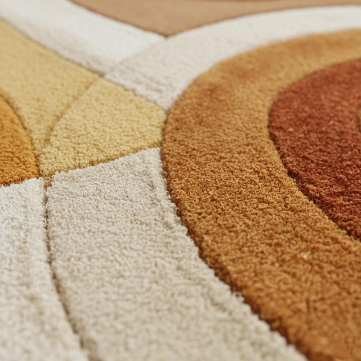 Translation missing: es.Retro Tufted Area Rug | Mid Century Modern Abstract Carpet | Warm Boho Accent Rug for Living Room | Handmade Soft Textured Rug | MCM Rug