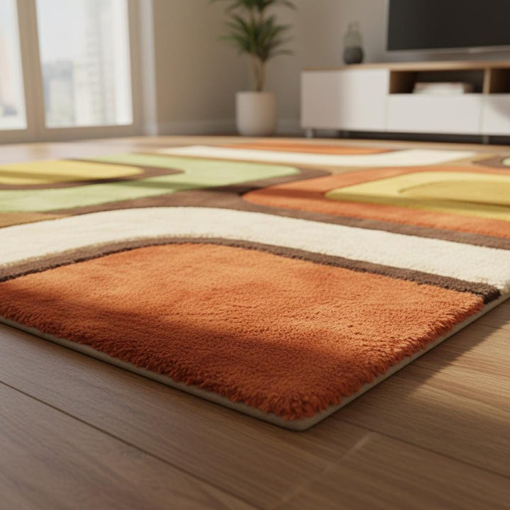 Translation missing: en.Retro Geometric Area Rug, Mid Century Modern Decor