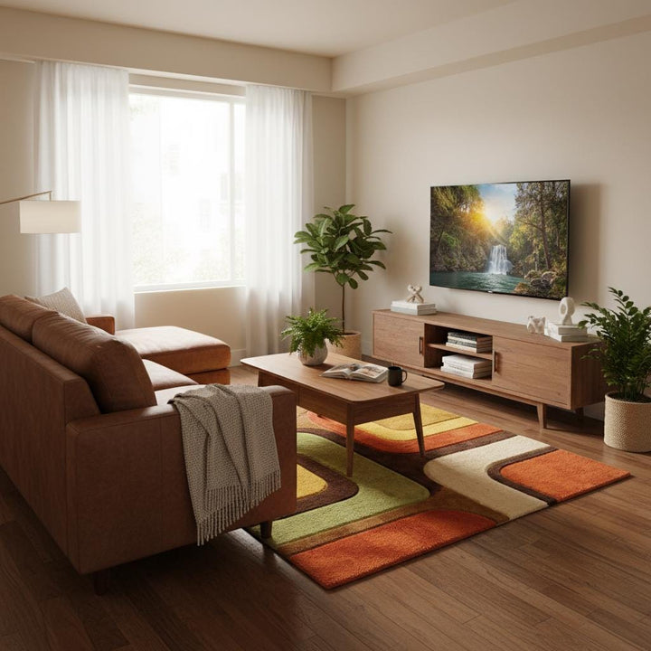 Translation missing: en.Retro Geometric Area Rug, Mid Century Modern Decor