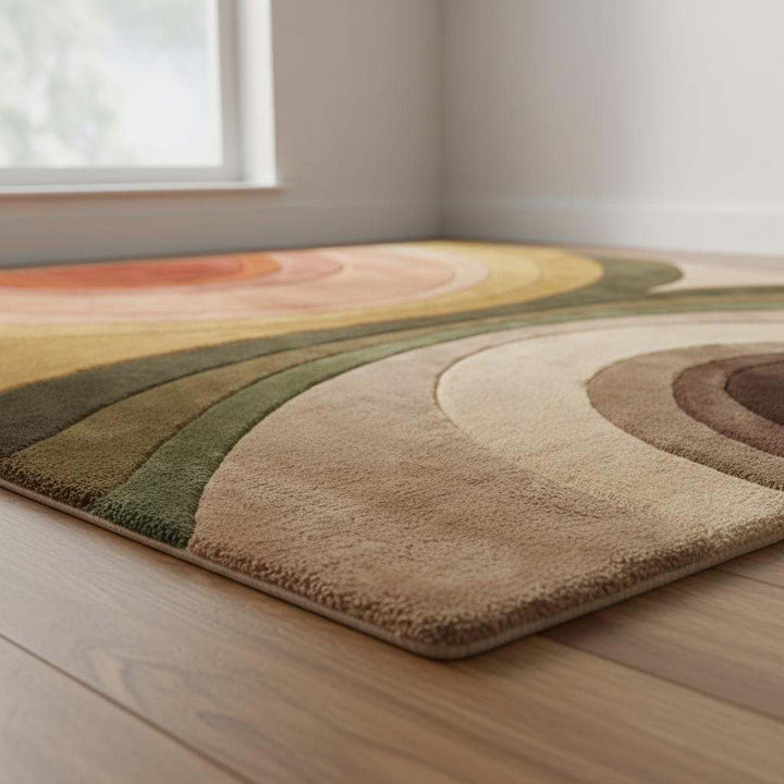 Translation missing: en.Retro Mid Century Abstract Rug, Hand Tufted Modern Area Carpet