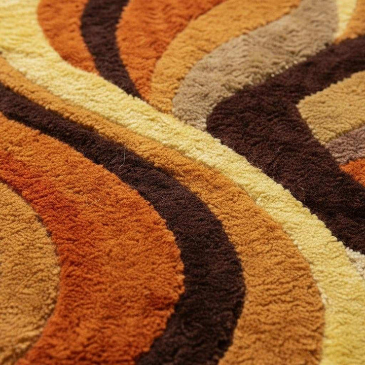 Translation missing: en.Retro Wave Shag Rug: 70s Groovy Brown, Orange, and Yellow