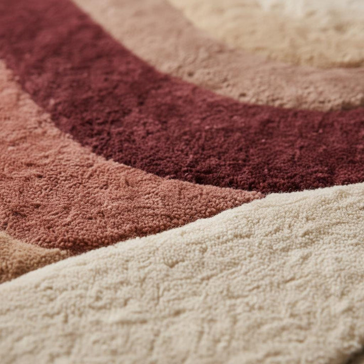 Translation missing: en.Round tufted rug hand-tufted wool sunset earth tone carpet textured circular area rug