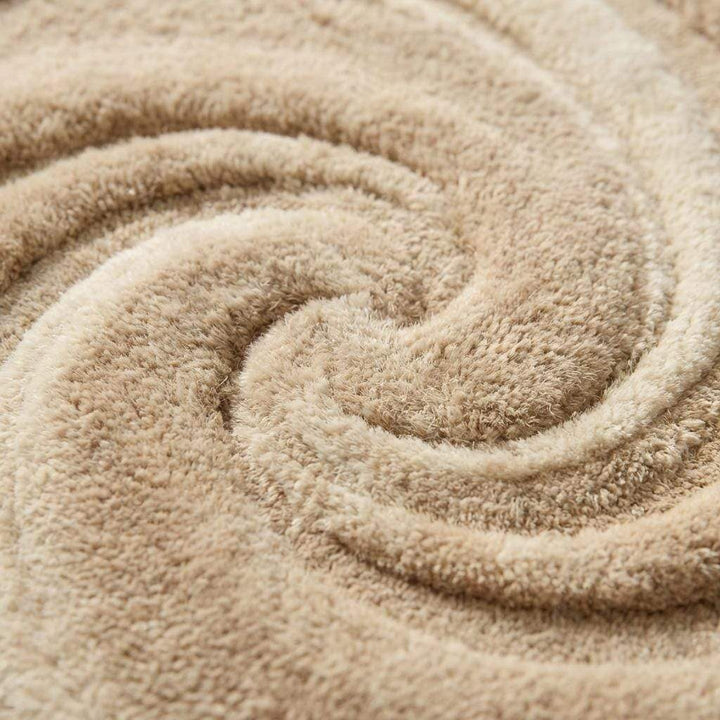 Translation missing: es.Round Tufted Wool Swirl Rug, Neutral Modern Minimalist Living Room Decor Gift