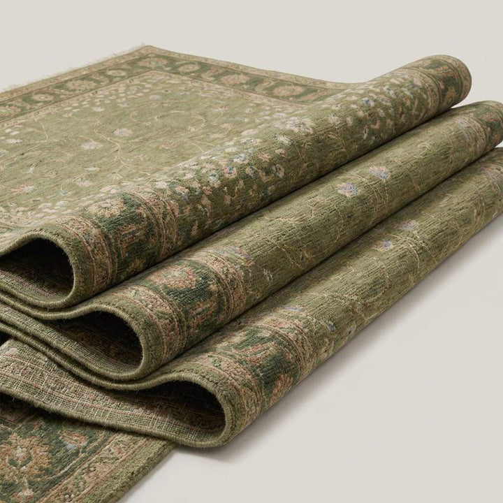 Translation missing: es.Sage Green Oushak Hand Knotted Wool Area Rug for Living Room