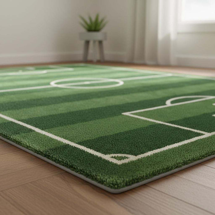 Translation missing: es.Soccer Field Area Rug, Kids Playroom Sports Decor Gift